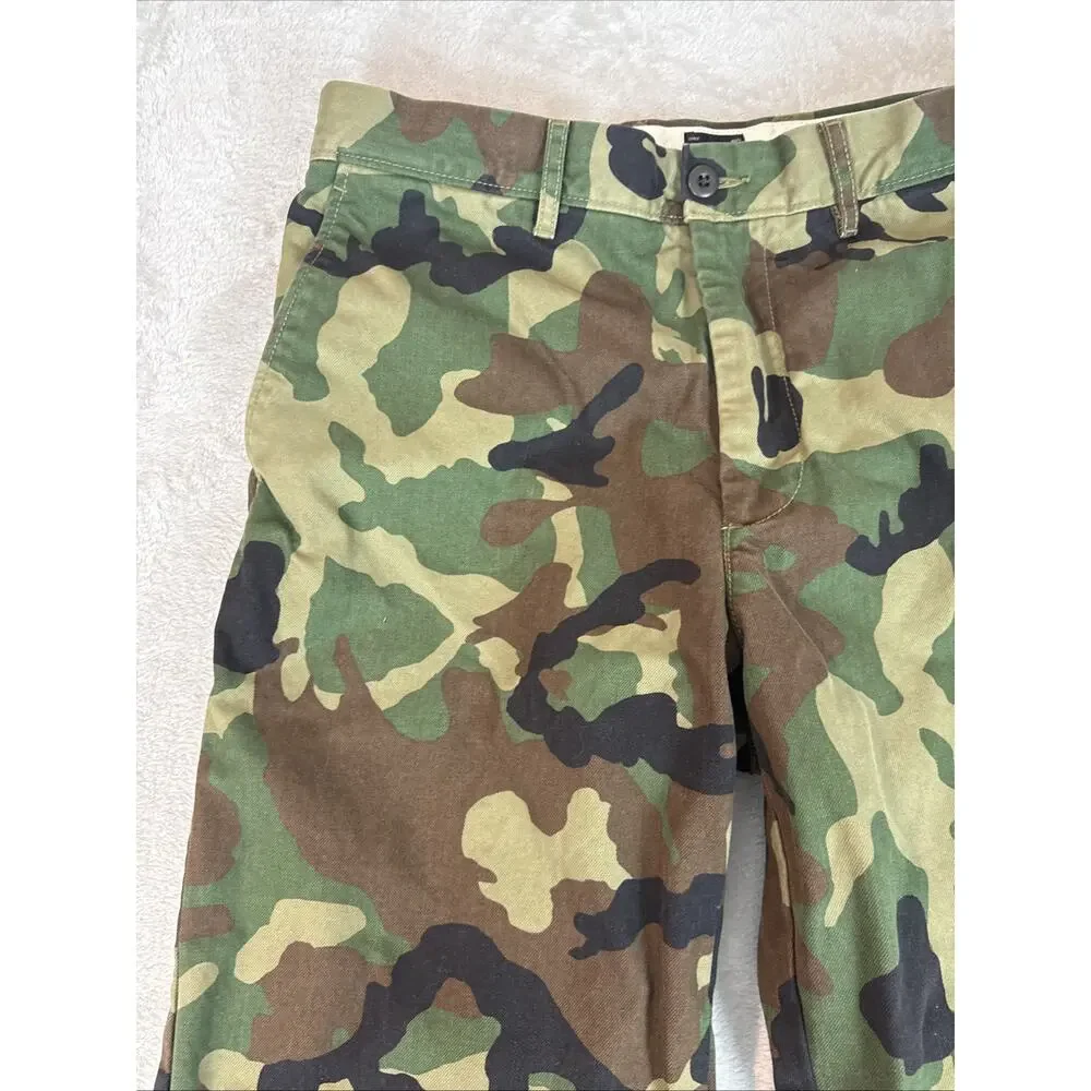 J.Crew Chino Pants Mens 32 X 30 Camo 100% Cotton Relaxed Fit Green Woodland